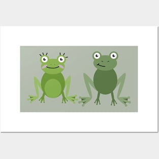 Two frogs Posters and Art